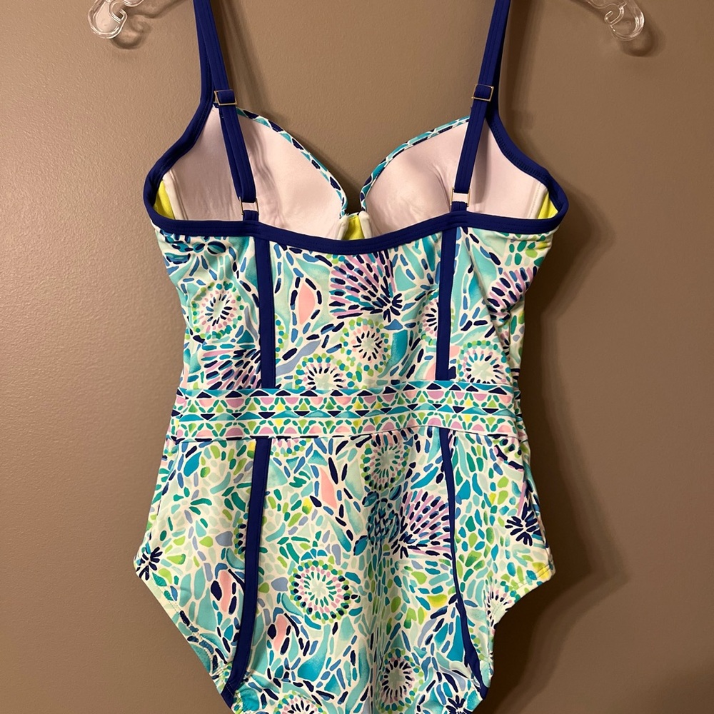 Lilly Pulitzer Palma One Piece Blue Ibiza Open Water Engineered Swimsuit - Picture 6 of 8